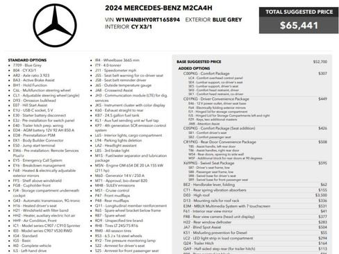 Used 2024 Mercedes-Benz Sprinter 2500 w/ Acoustic Package image 2