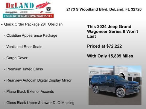 Used 2024 Jeep Grand Wagoneer Series II w/ Quick Order Packagew 28T image 7