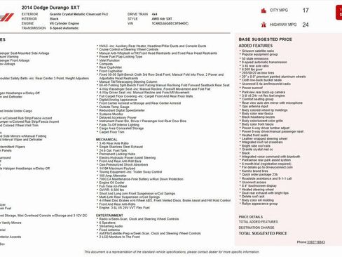 Used 2014 Dodge Durango SXT w/ Quick Order Package 23B image 4