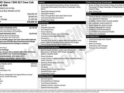 Used 2018 GMC Sierra 1500 SLT w/ All Terrain X Package image 9