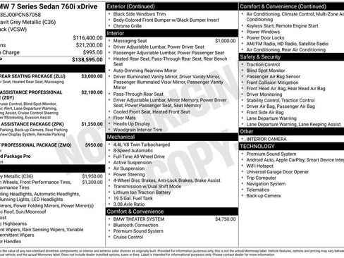 Used 2023 BMW 760i xDrive w/ Luxury Rear Seating Package AWD/4WD image 6