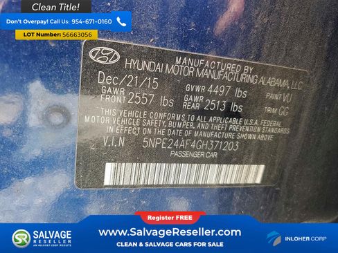 Used 2016 Hyundai Sonata SE FWD image 16