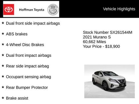 Used 2021 Nissan Murano S AWD/4WD image 20