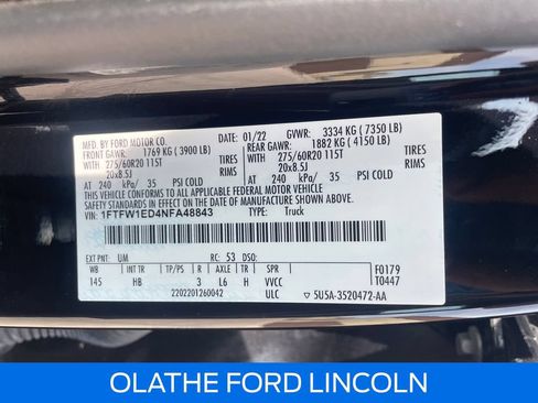 Certified 2022 Ford F150 Lariat w/ Equipment Group 502A High AWD/4WD image 22