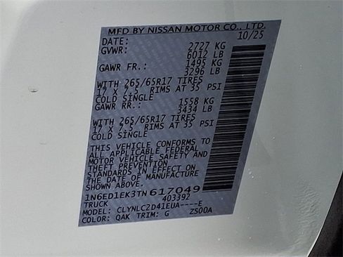 New 2026 Nissan Frontier SV w/ SV Convenience Package image 9