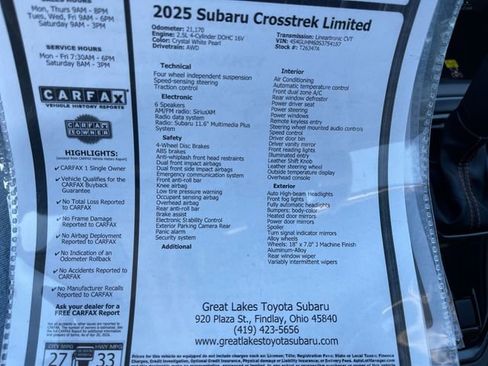 Used 2025 Subaru Crosstrek 2.5i Limited AWD/4WD image 27