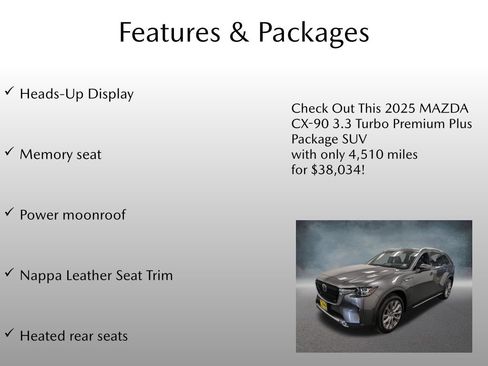 Certified 2025 MAZDA CX-90 3.3 Turbo w/ Premium Plus Pkg AWD/4WD image 4