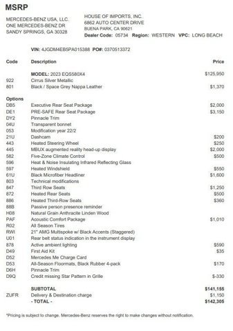 Certified 2023 Mercedes-Benz EQS 580 4MATIC SUV image 4