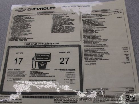 Used 2007 Chevrolet Corvette Coupe w/ Preferred Equipment Group RWD image 53