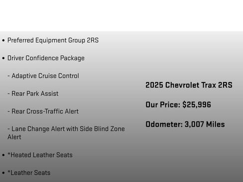 Used 2025 Chevrolet Trax RS w/ Driver Confidence Package FWD image 6