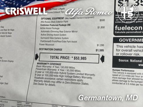 New 2024 Alfa Romeo Tonale Veloce w/ Active Assist Package image 49