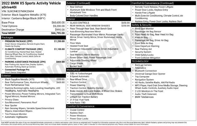Used 2022 BMW X5 sDrive40i w/ Premium Package RWD image 4