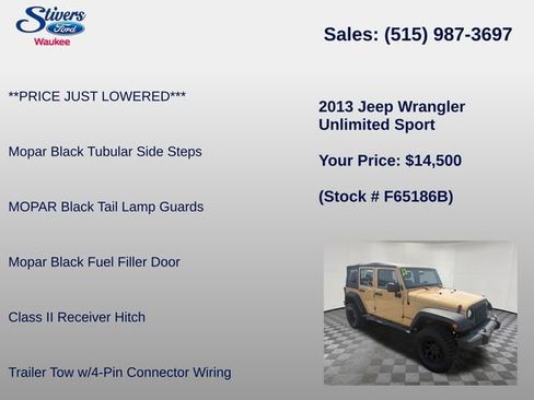 Used 2013 Jeep Wrangler Unlimited Sport w/ Mopar Black Appearance Group AWD/4WD image 16