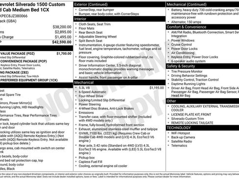 Used 2018 Chevrolet Silverado 1500 Custom w/ Custom Value Package AWD/4WD image 6