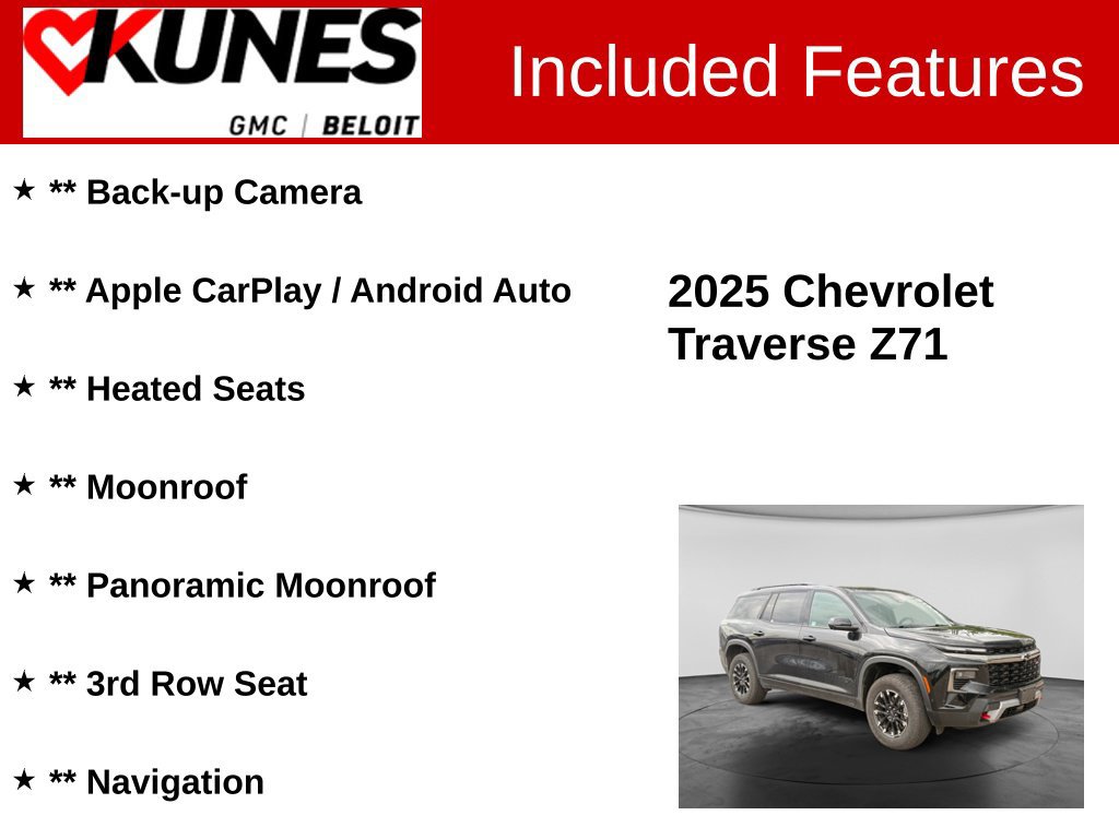 Used 2025 Chevrolet Traverse Z71 w/ Enhanced Driving Package AWD/4WD image 2