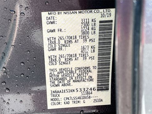 Used 2019 Nissan Titan SV w/ SV Convenience Package image 33