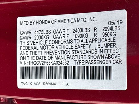 Certified 2019 Honda Accord EX-L image 37