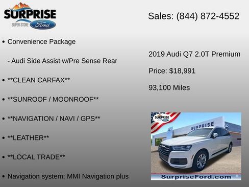 Used 2019 Audi Q7 2.0T Premium w/ Convenience Package AWD/4WD image 9