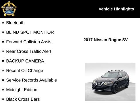 Used 2017 Nissan Rogue SV w/ Midnight Edition image 2