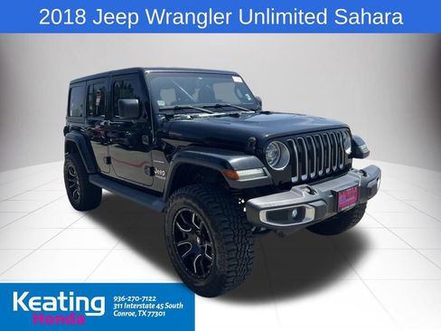 Used 2018 Jeep Wrangler Unlimited Sahara w/ LED Lighting Group AWD/4WD image 1