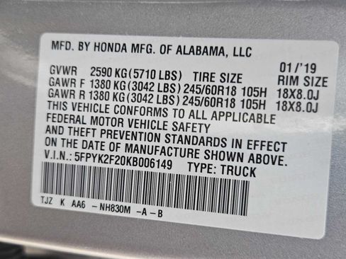 Used 2019 Honda Ridgeline RT image 32