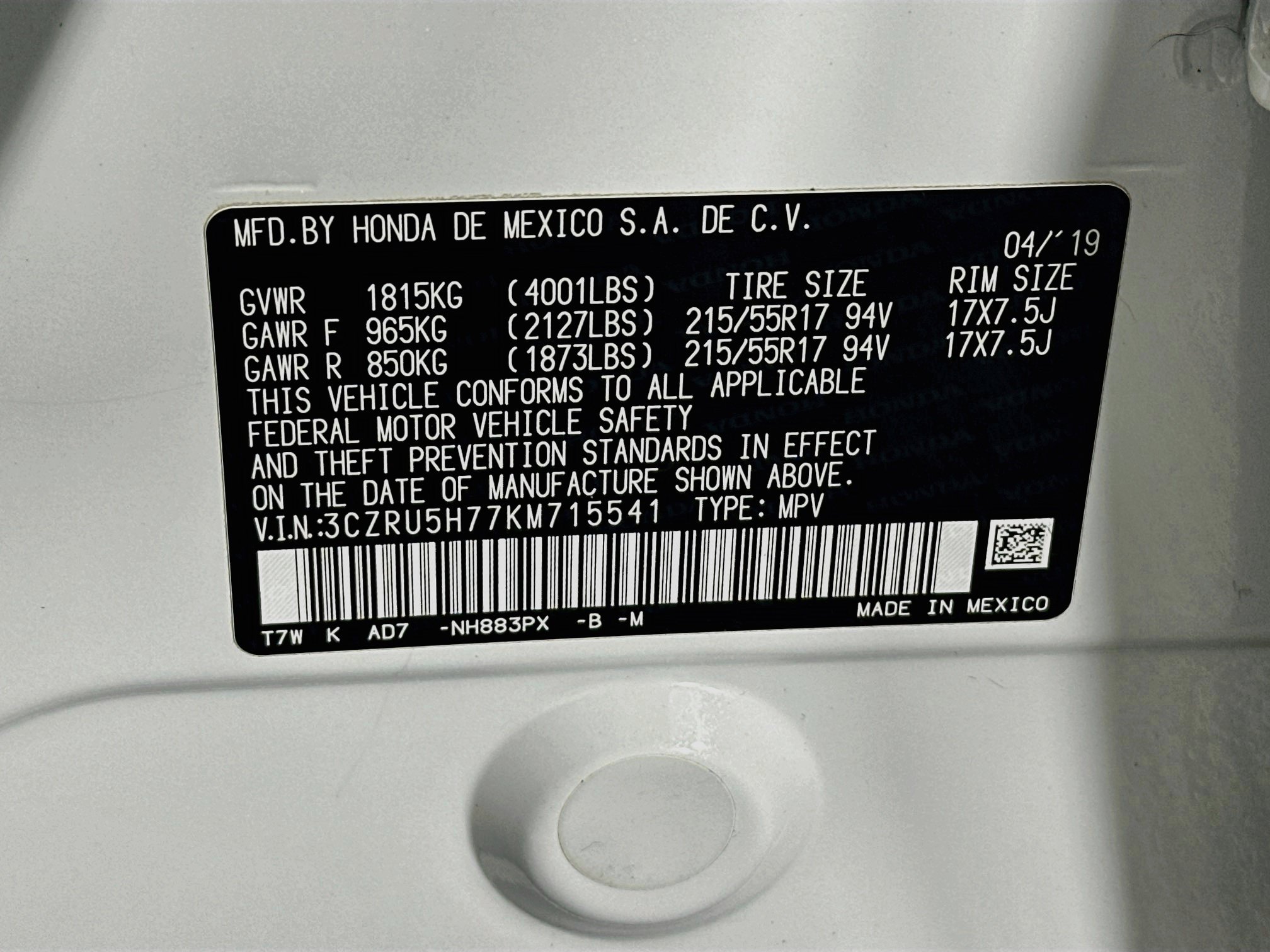 Used 2019 Honda HR-V EX-L image 12