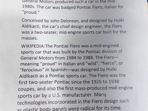 Used 1988 Pontiac Fiero GT image 68