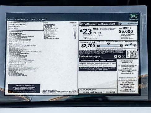 New 2026 Land Rover Range Rover Velar S AWD/4WD image 35