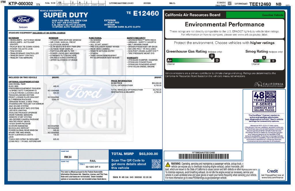 Used 2026 Ford F250 XLT w/ XLT Premium Package RWD image 5