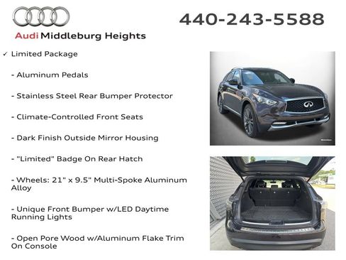 Used 2017 INFINITI QX70 AWD w/ Limited Package image 6
