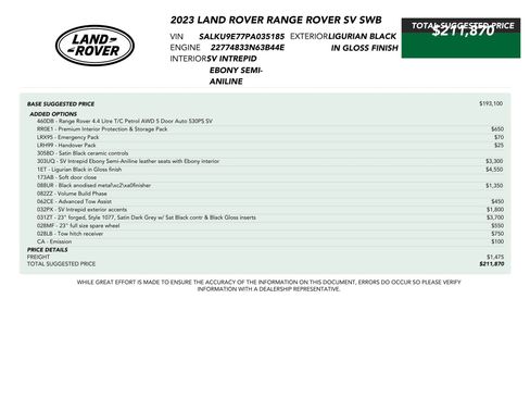 Used 2023 Land Rover Range Rover SV AWD/4WD image 80