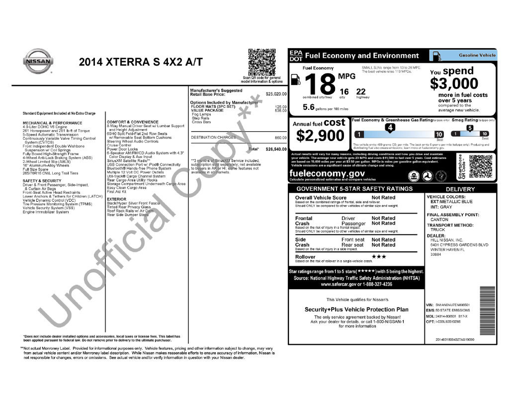 Used 2014 Nissan Xterra S w/ Value Package RWD image 9