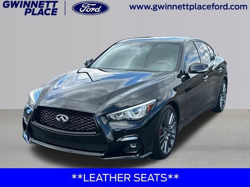 Used 2023 INFINITI Q50 Red Sport 400 w/ Carbon Fiber Package RWD image 1