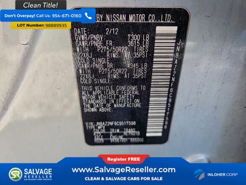 Used 2012 INFINITI QX56 2WD w/ Theater Pkg image 17