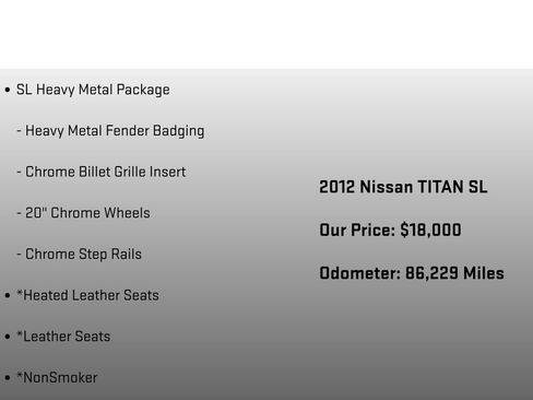 Used 2012 Nissan Titan SL w/ Heavy Metal Edition Pkg AWD/4WD image 6