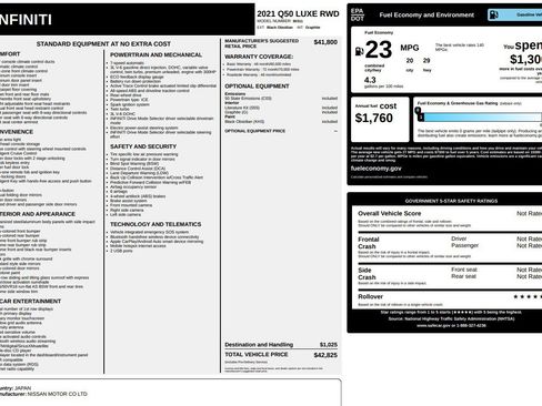 Used 2021 INFINITI Q50 Luxe image 18