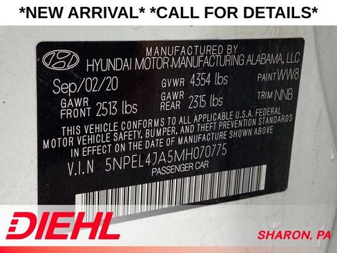 Certified 2021 Hyundai Sonata SEL w/ Cargo Package FWD image 10