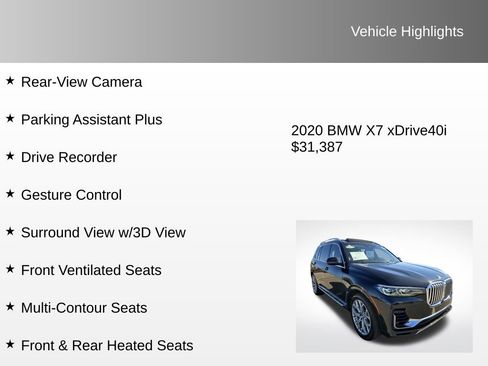 Used 2020 BMW X7 xDrive40i w/ Premium Package image 24