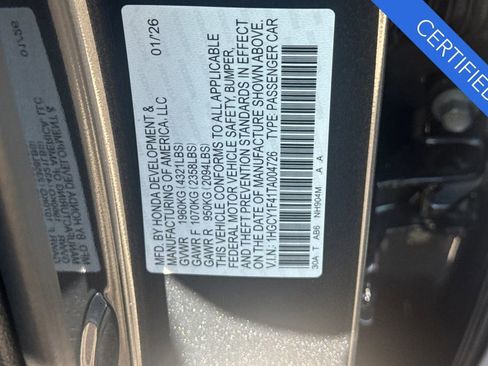 Certified 2026 Honda Accord SE image 33