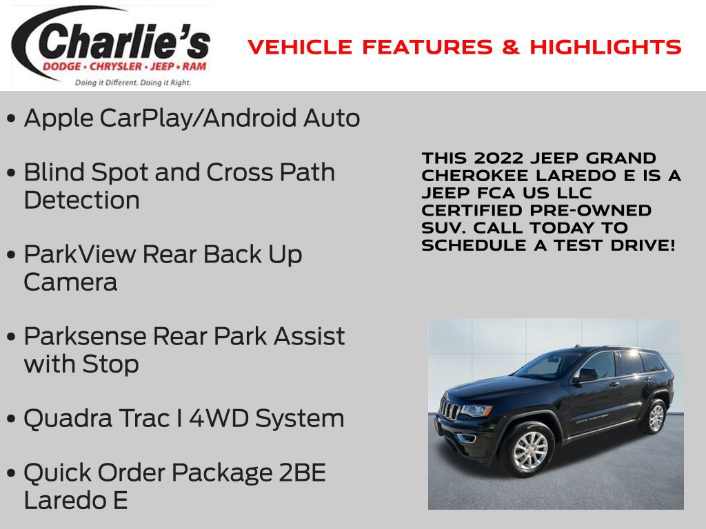 Certified 2022 Jeep Grand Cherokee Laredo E w/ Security & Convenience Group AWD/4WD image 7