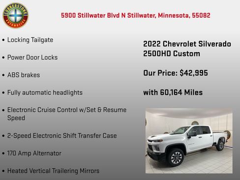Used 2022 Chevrolet Silverado 2500 Custom w/ Custom Convenience Package AWD/4WD image 30