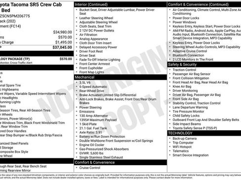 Used 2023 Toyota Tacoma SR5 w/ Technology Package RWD image 2