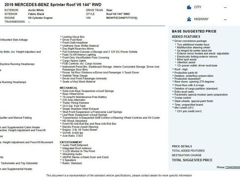 Used 2019 Mercedes-Benz Sprinter 144 image 2