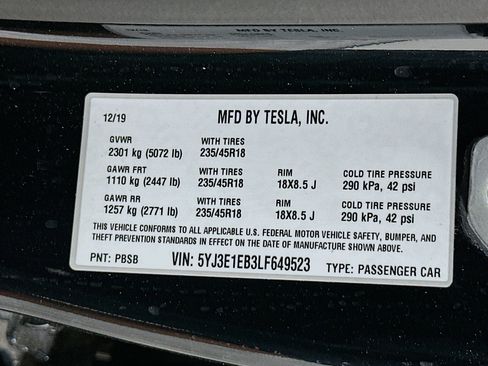 Used 2020 Tesla Model 3 Long Range AWD/4WD image 12
