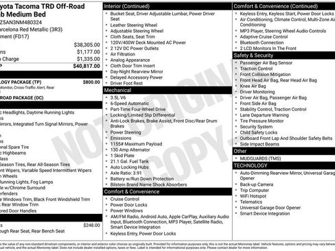 Used 2022 Toyota Tacoma TRD Off-Road w/ Technology Package image 6