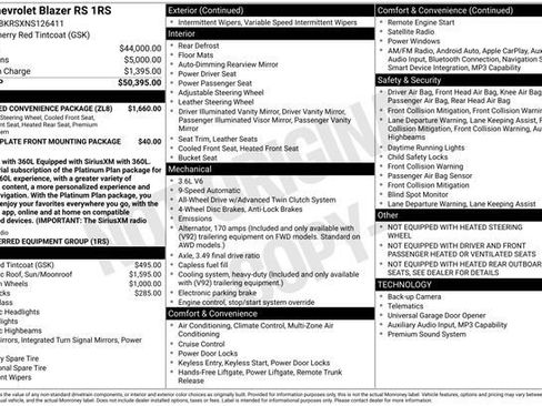 Used 2022 Chevrolet Blazer RS w/ Enhanced Convenience Package AWD/4WD image 3