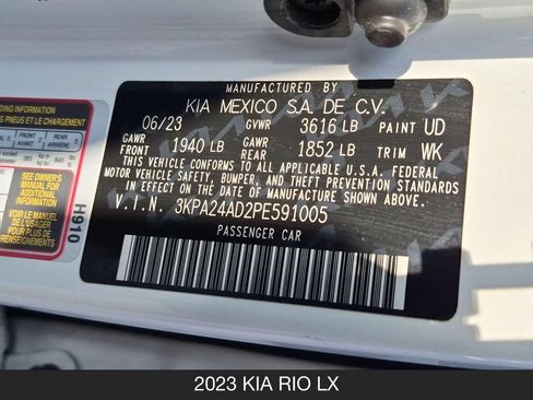 Used 2023 Kia Rio LX FWD image 24