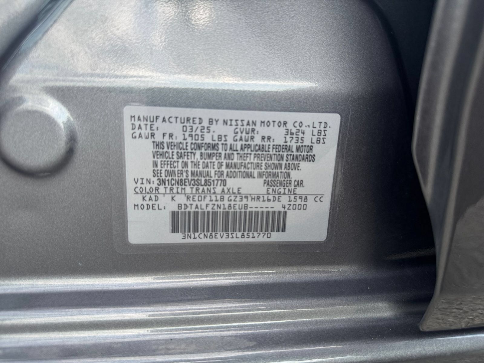 Used 2025 Nissan Versa SV FWD image 26