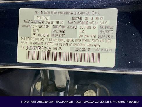 Used 2024 MAZDA CX-30 AWD 2.5 S w/ Preferred Package image 37