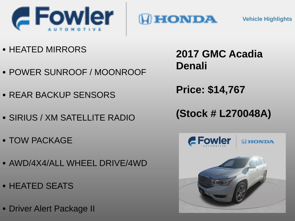 Used 2017 GMC Acadia Denali w/ Technology Package AWD/4WD image 12